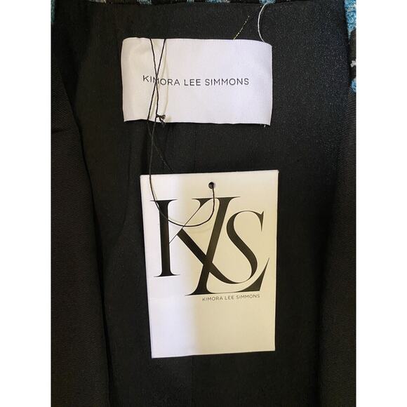 NWT Kimora Lee Simmons Sierra Jacket Blazer Blue Wave Graphic One Button… - Picture 6 of 6